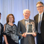 Argon award. L- Barry Goldman, Southface board chair, Andrea Pinabell, Southface president, Steve Nygren, Serenbe, and Dennis Creech the Kendeda Fund
